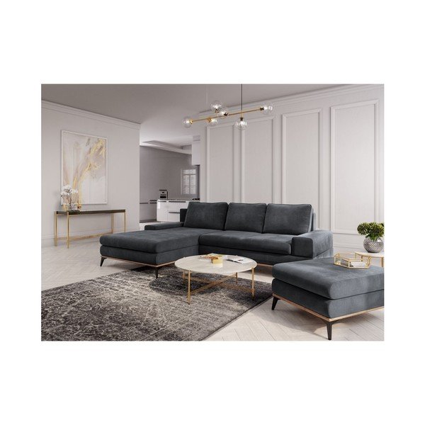 Astre sötétszürke puff bársony kárpittal - Windsor & Co Sofas-image-3