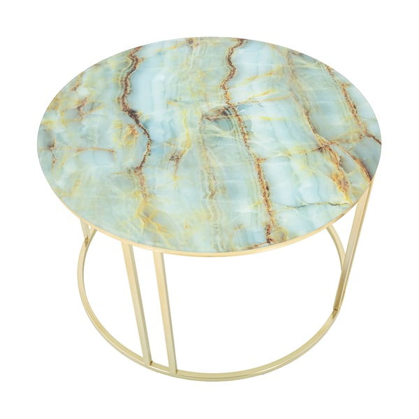 Sepa fehér és aranyszínű dohányzóasztal, ø 75 cm - Mauro Ferretti-image-2