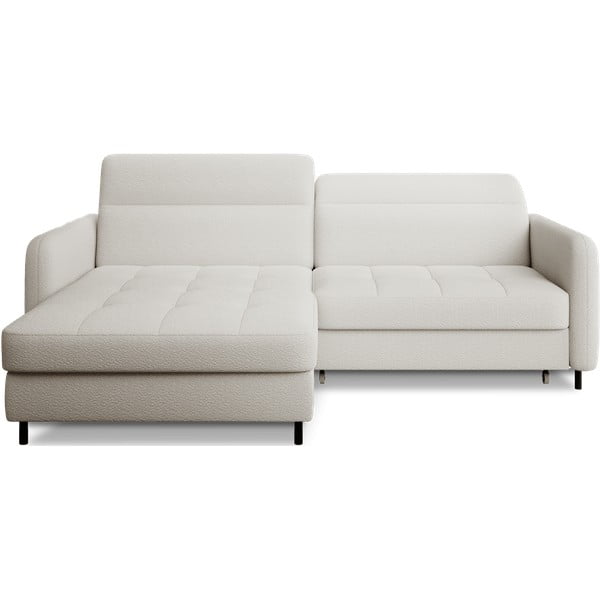 Krémszínű buklé kinyitható-tárolóhelyes sarokkanapé (bal oldali-heverő résszel) Gomsi – ELTAP