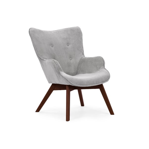 Szürke kordbársony fotel Niko – Ropez