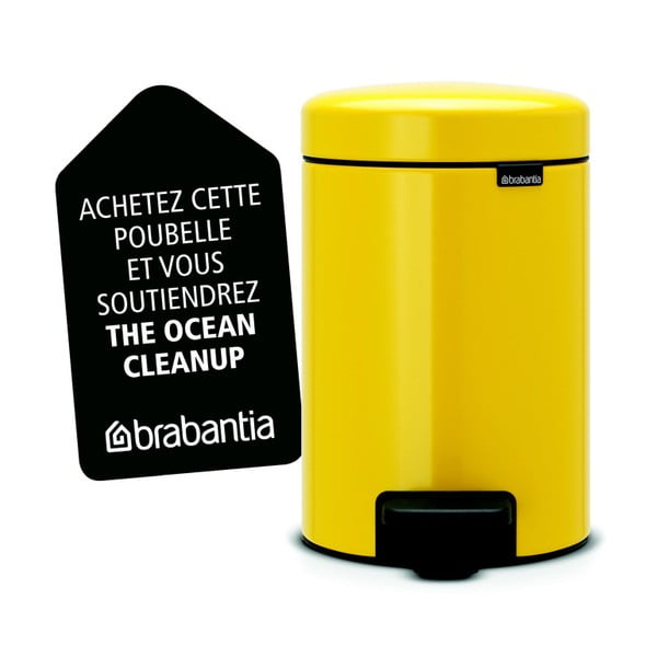 Newicon sárga pedálos szemeteskosár, 3 l - Barbantia-image-2