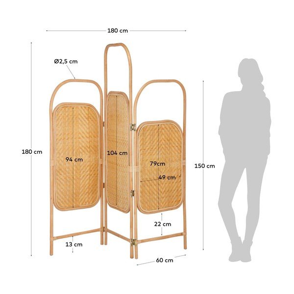 Krysia rattan paraván - Kave Home-image-4