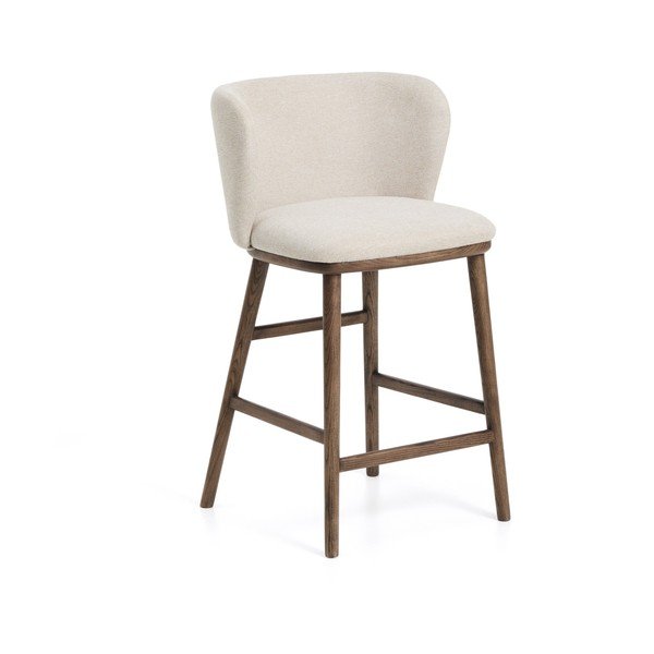 Bézs kárpitozott bárszék (ülésmagasság 65 cm) Ciselia – Kave Home