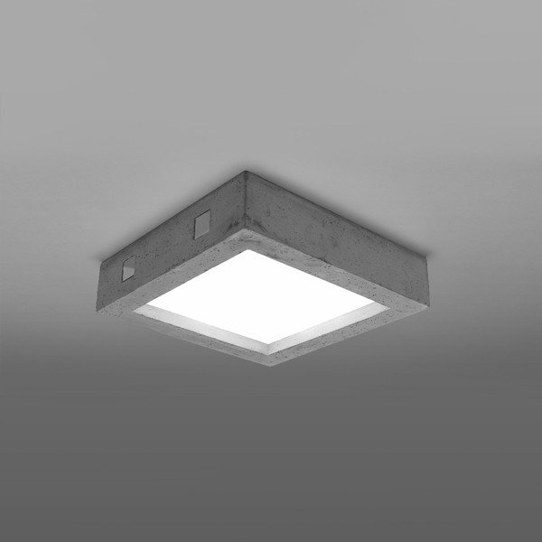 Szürke LED mennyezeti lámpa üveg búrával 33x33 cm Lucia - Sollux-image-2