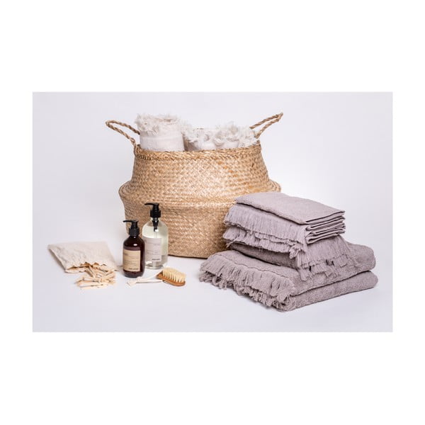 Szürke-barna pamut törölköző és fürdőlepedő készlet 8 db-os – Bonami Selection-image-3