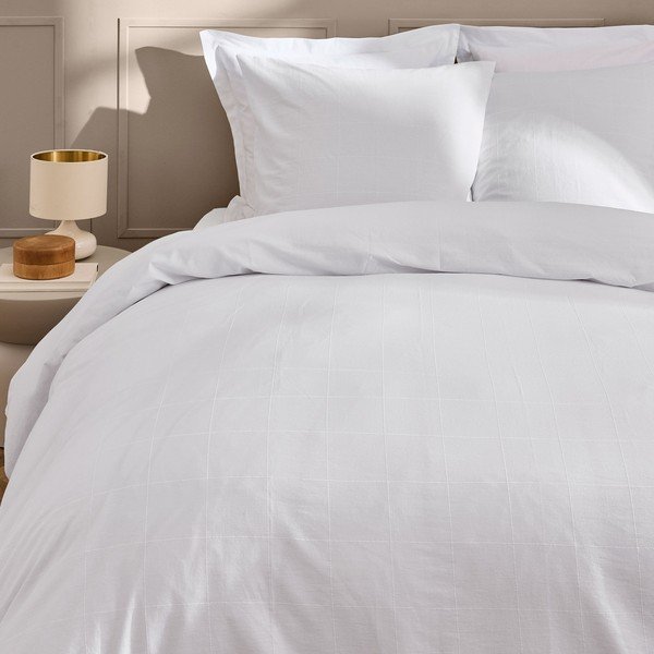 Fehér kétszemélyes-hosszabbított ágyneműhuzat 240x220 cm Linella – douceur d'intérieur-image-2