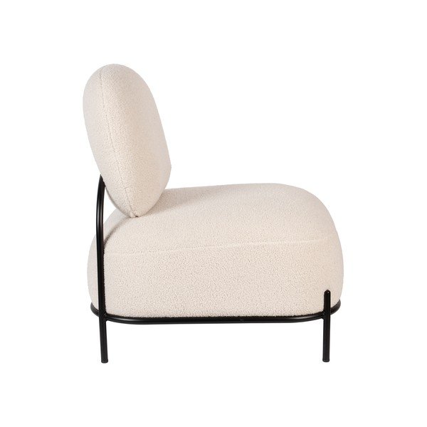 Krémszínű buklé fotel Polly – White Label-image-3