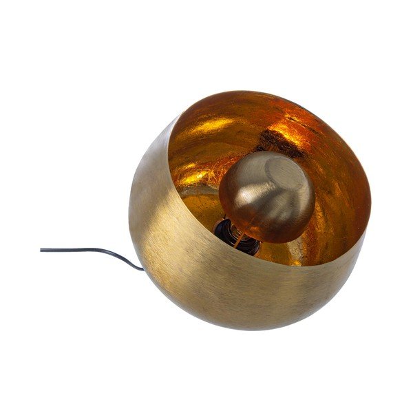 Aranyszínű fém asztali lámpa fém búrával (magasság 24,5 cm) Ishan – Bizzotto