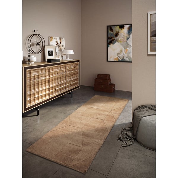 Bézs kézi szövésű gyapjú futószőnyeg 80x250 cm Ursule – Villeroy&Boch-image-1