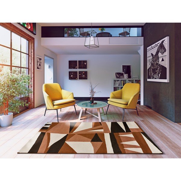 Narancssárga-krémszínű szőnyeg 135x190 cm Ashley – Universal-image-1