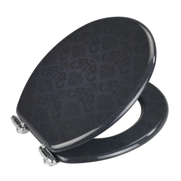 Bellevue sötétszürke WC-ülőke, könnyen lecsukható, 42,5 x 35,5 cm - Wenko-image-1