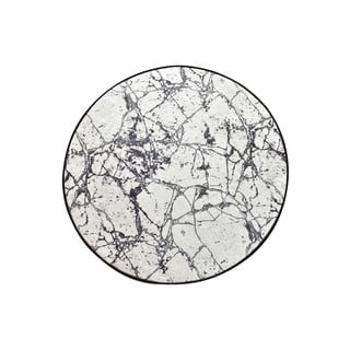Marble Circle fekete-fehér fürdőszobai kilépő, ø 100 cm - Foutastic
