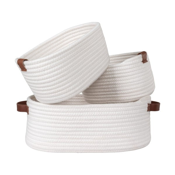 Fürdőszobai textil tárolókosár szett 3 db-os 35x25x13 cm Jarana – House Nordic-image-3