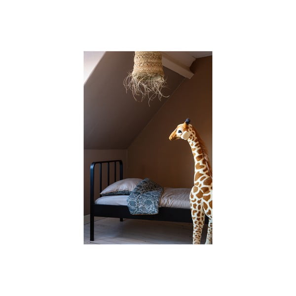 Fekete fém egyszemélyes ágy ágyráccsal 90x200 cm Mees – WOOOD-image-4