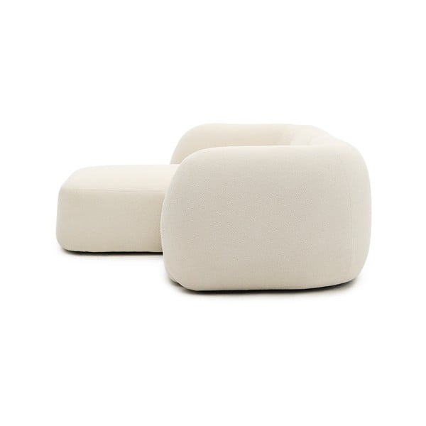 Krémszínű zsenília sarokkanapé (bal oldali-heverő résszel) Martina – Kave Home-image-3