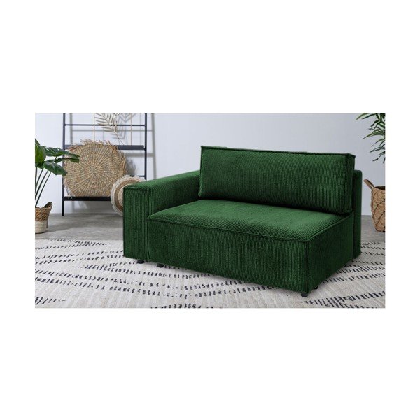 Zöld kordbársony kanapé modul (bal oldali) Nihad modular – Bobochic Paris-image-1