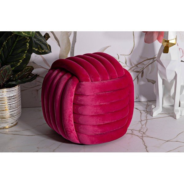 Rózsaszín bársony puff Softy – Mauro Ferretti-image-1