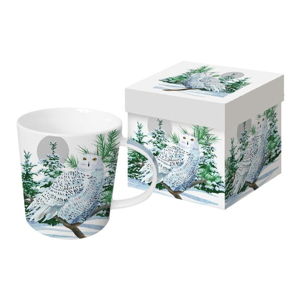 Snow Owl porcelán bögre karácsonyi motívummal, díszdobozban, 350 ml - PPD