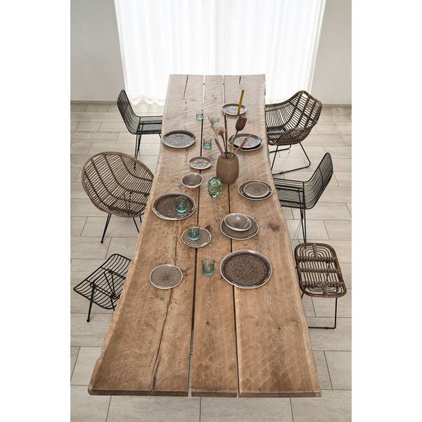 Fekete-natúr színű rattan ülőke Sokna – Villa Collection-image-1