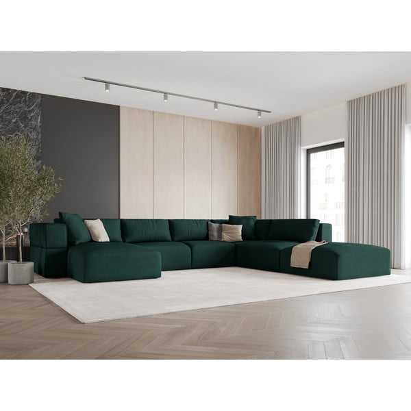 Zöld sarokkanapé (jobb oldali-"U" alakú) Esther – Milo Casa-image-1