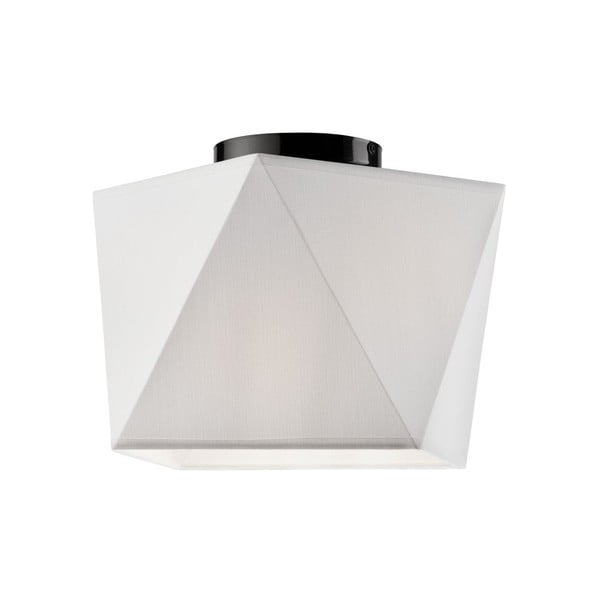 Fehér mennyezeti lámpa textil búrával 42x42 cm Carla – LAMKUR