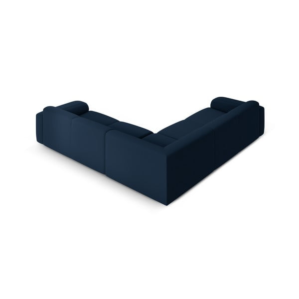 Sötétkék buklé sarokkanapé (variálható-L alakú) Molino – Micadoni Home-image-3