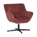 Terrakotta színű forgó bársony fotel Wibo – WOOOD