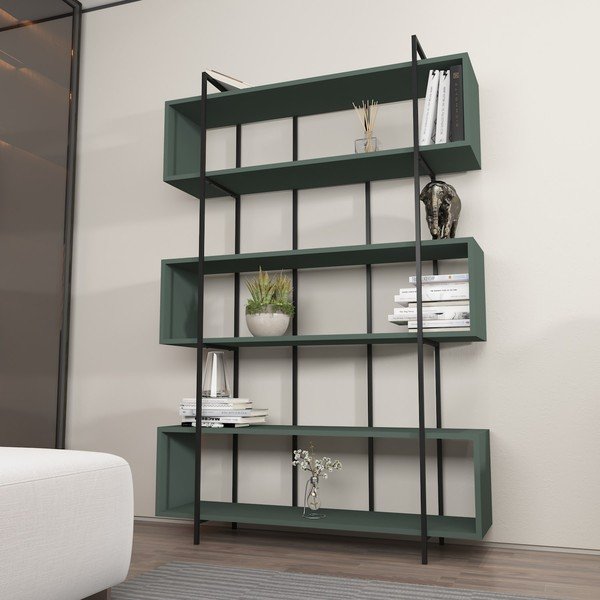 Zöld könyvespolc 120x180 cm Bruti – Kalune Design-image-4