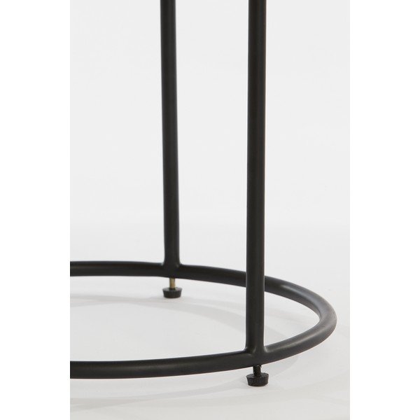 Bőr kerek tárolóasztal szett 2 db-os ø 53 cm Jairo – Light & Living-image-1