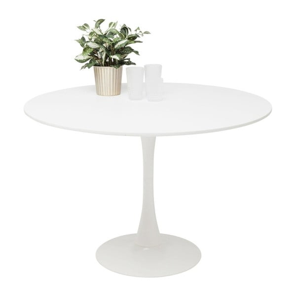 Schickeria fehér étkezőasztal fa lappal, ⌀ 110 cm - Kare Design