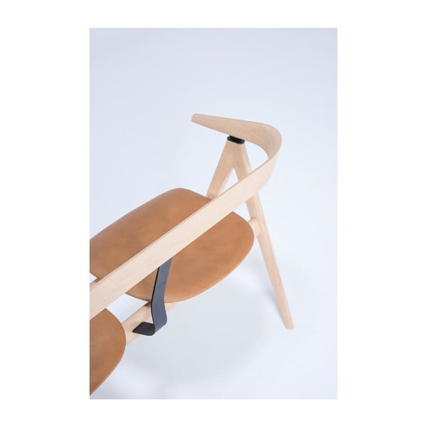 Ava tölgyfa pad bőr ülőkével - Gazzda-image-2