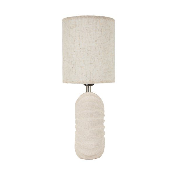 Krémszínű kerámia asztali lámpa textil búrával (magasság 40 cm) Anemone – Mauro Ferretti