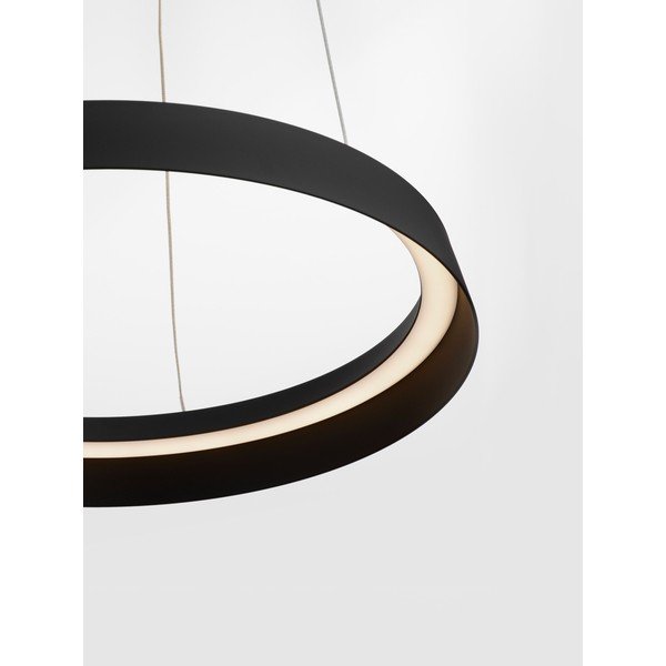 Matt fekete alumínium LED dimmelhető függőlámpa akrilüveg búrával ø 45 cm Ormi – Nova Luce-image-2