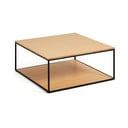 Dohányzóasztal tölgyfa dekoros asztallappal 80x80 cm Yona - Kave Home