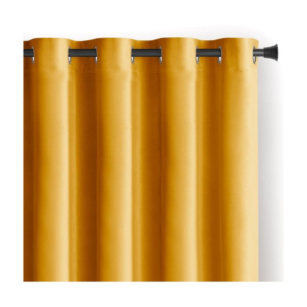 Sárga bársony dimout (részleges sötétítő) függöny 140x245 cm Eyelets – Restilo