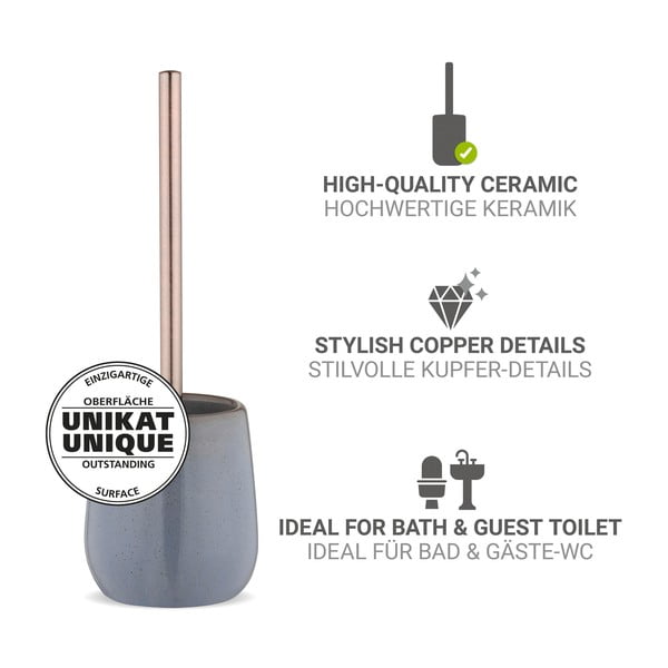 Szürke kerámia WC-kefe Sirmione – Wenko-image-3