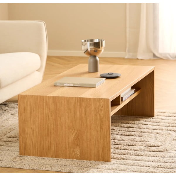 Natúr színű dohányzóasztal tölgyfa dekorral 60x120 cm Arlon – Actona-image-1