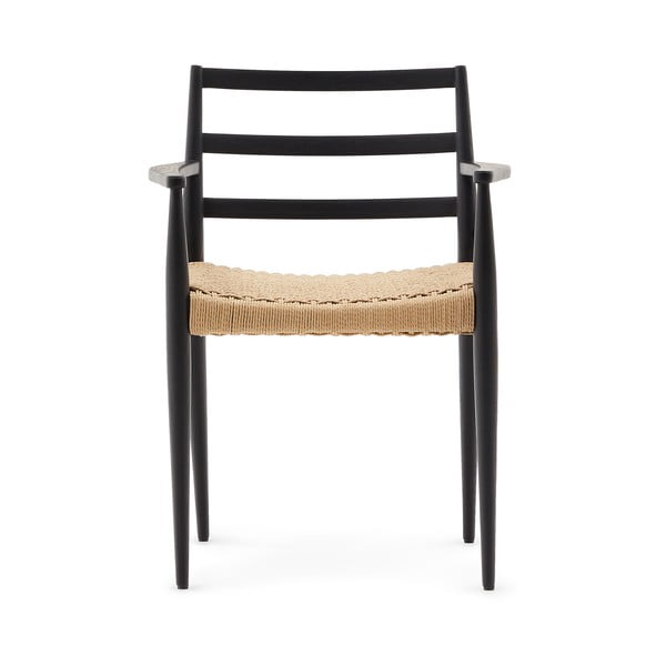 Fekete-natúr színű tölgyfa étkezőszék szett 2 db-os Analy – Kave Home-image-4