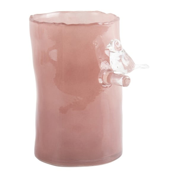 Rózsaszín üveg váza (magasság 15 cm) Bird On Branch – PT LIVING-image-2