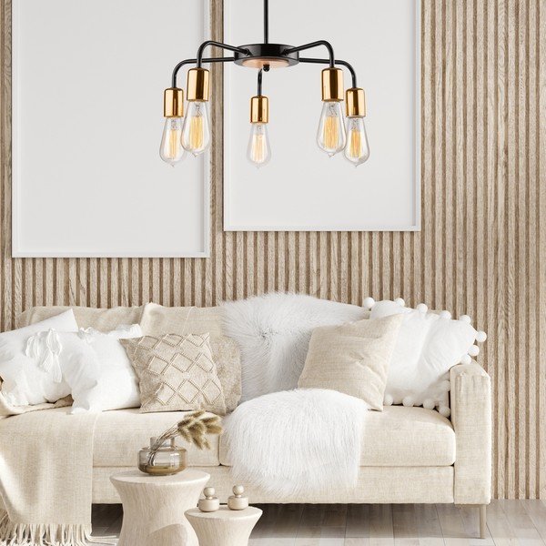 Fekete függőlámpa fém búrával ø 45 cm Erica – LAMKUR-image-2