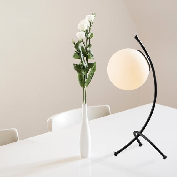 Fekete-fehér asztali lámpa üveg búrával (magasság 43 cm) Yay – Opviq lights-image-1