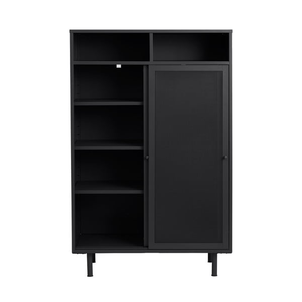 Fekete fém szekrény tolóajtóval 90x140x40 cm Veep – Unique Furniture-image-4