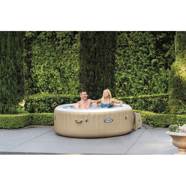 Felfújható négyszemélyes jakuzzi ø 196 cm mélység 71 cm Bubble HWS – Intex-image-1