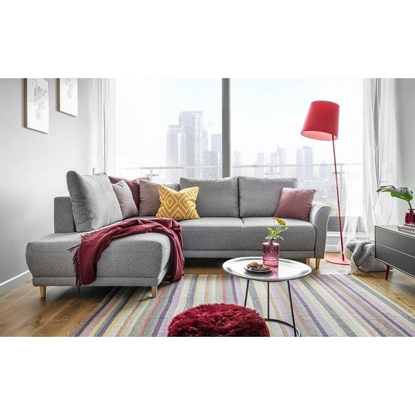 Lovely Annie világosszürke kinyitható sarokkanapé, bal oldali - Miuform-image-1