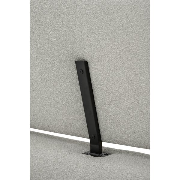 Világosszürke kárpitozott franciaágy ágyráccsal 140x200 cm Odette – Scandic-image-1