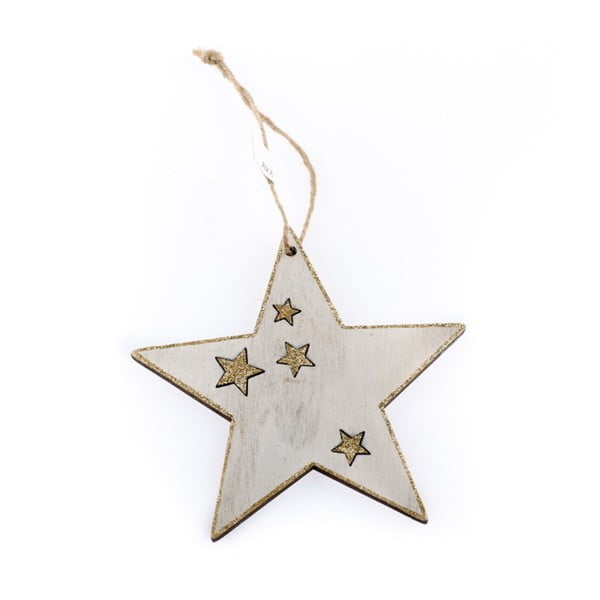 Christmas fehér fából készült felakasztható csillag - Dakls