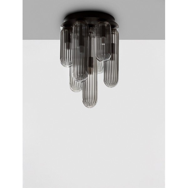 Szürke üveg mennyezeti lámpa üveg búrával Gustave – Nova Luce-image-3