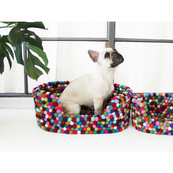 Ball Pet Basket Multi golyós, gyapjú állatfekhely, 80 x 60 cm - Wooldot-image-2