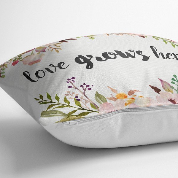 Love Grows Here pamutkeverék párnahuzat, 45 x 45 cm - Minimalist Cushion Covers-image-1
