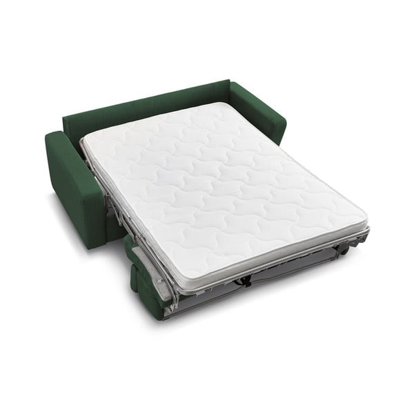 Sötétzöld kordbársony kinyitható kanapé 195 cm Monaco – Bobochic Paris-image-4